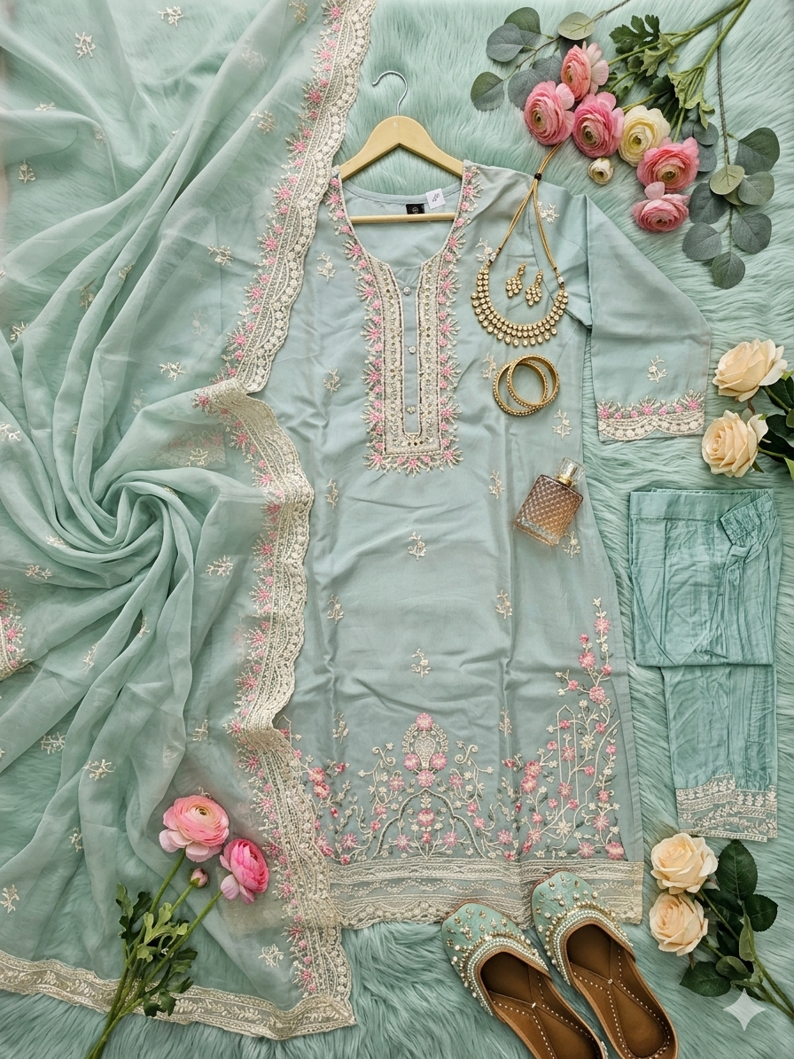 Inaayalina Pakistani Hand-Work Kurta Set