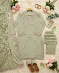 Inaayalina Mint Green Pakistani Hand-Work Kurta Set
