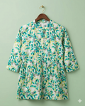 Inaayalina Green Floral Printed Short Kurti