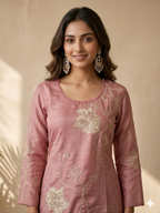 Inaayalina Dusty Pink Embroidered Co-ord Set