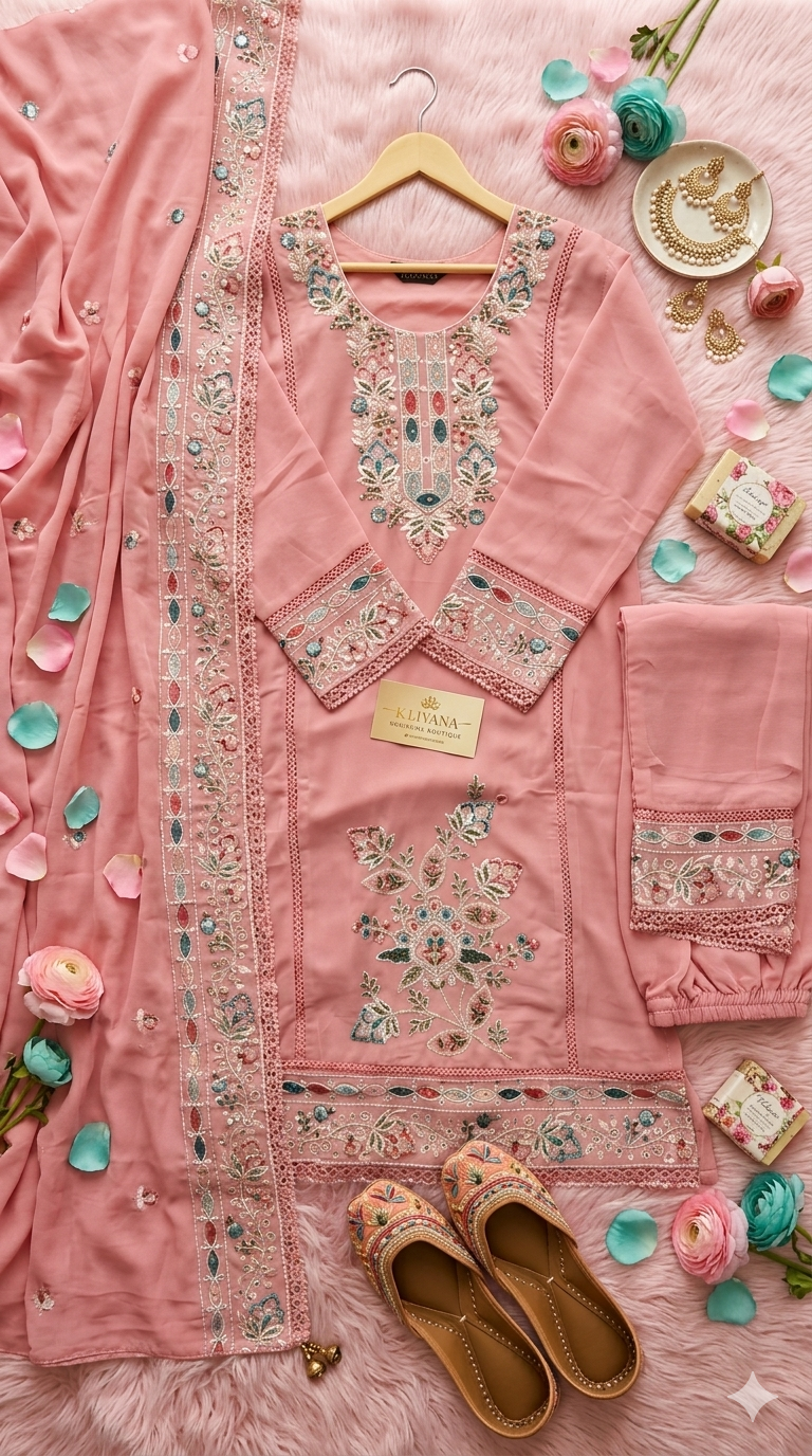 Inaayalina Pakistani Hand-Work Kurta Set