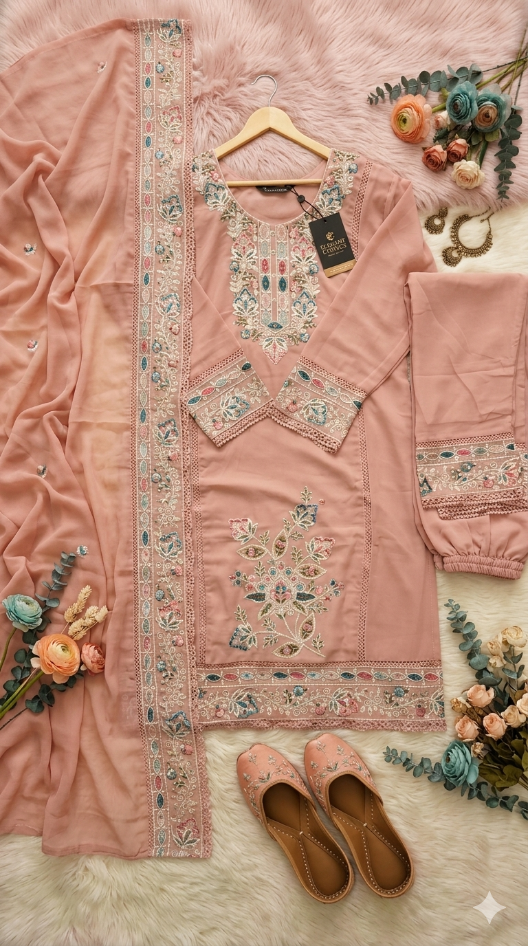 Inaayalina Pakistani Hand-Work Kurta Set