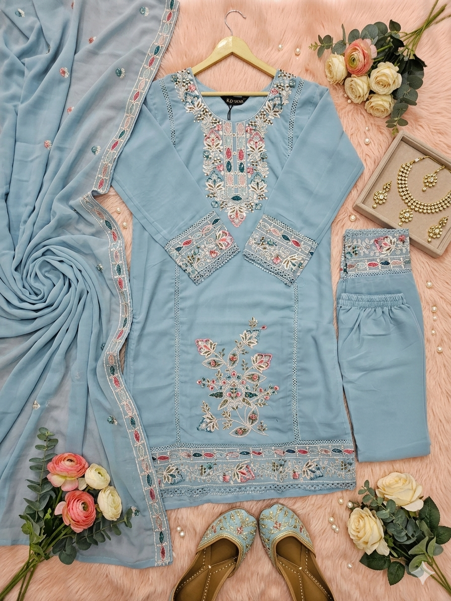 Inaayalina Pakistani Hand-Work Kurta Set