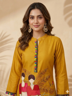 Inaayalina Mustard Yellow Designer Embroidery Co-ord Set