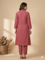 Inaayalina Rose Pink Embroidered Viscose Co-ord Set