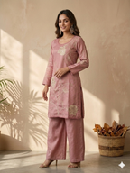 Inaayalina Dusty Pink Embroidered Co-ord Set