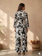 Inaayalina Black Floral Printed Cotton Co-ord Set