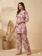 Inaayalina Pink Floral Printed Cotton Co-ord Set