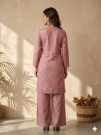 Inaayalina Dusty Pink Embroidered Co-ord Set