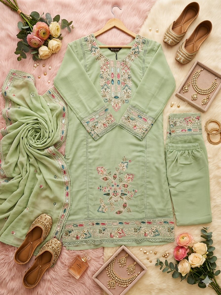 Inaayalina Pakistani Hand-Work Kurta Set