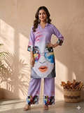 Inaayalina Lavender Digital Print Vatican Co-ord Set